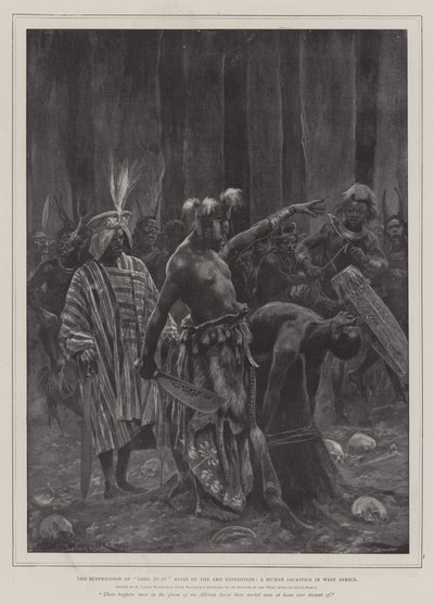 The Suppression of Long Ju-Ju Rites by the Aro Expedition, a Human Sacrifice in West Africa by Richard Caton Woodville junior